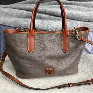 Dooney & Bourke Gray and Brown Leather Tote